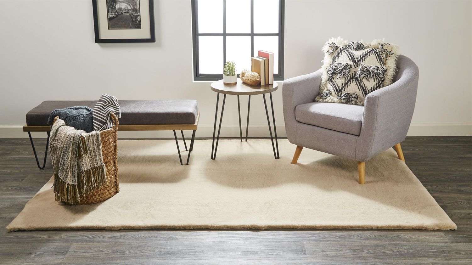 Len Wheat Beige Rug by BD Fine