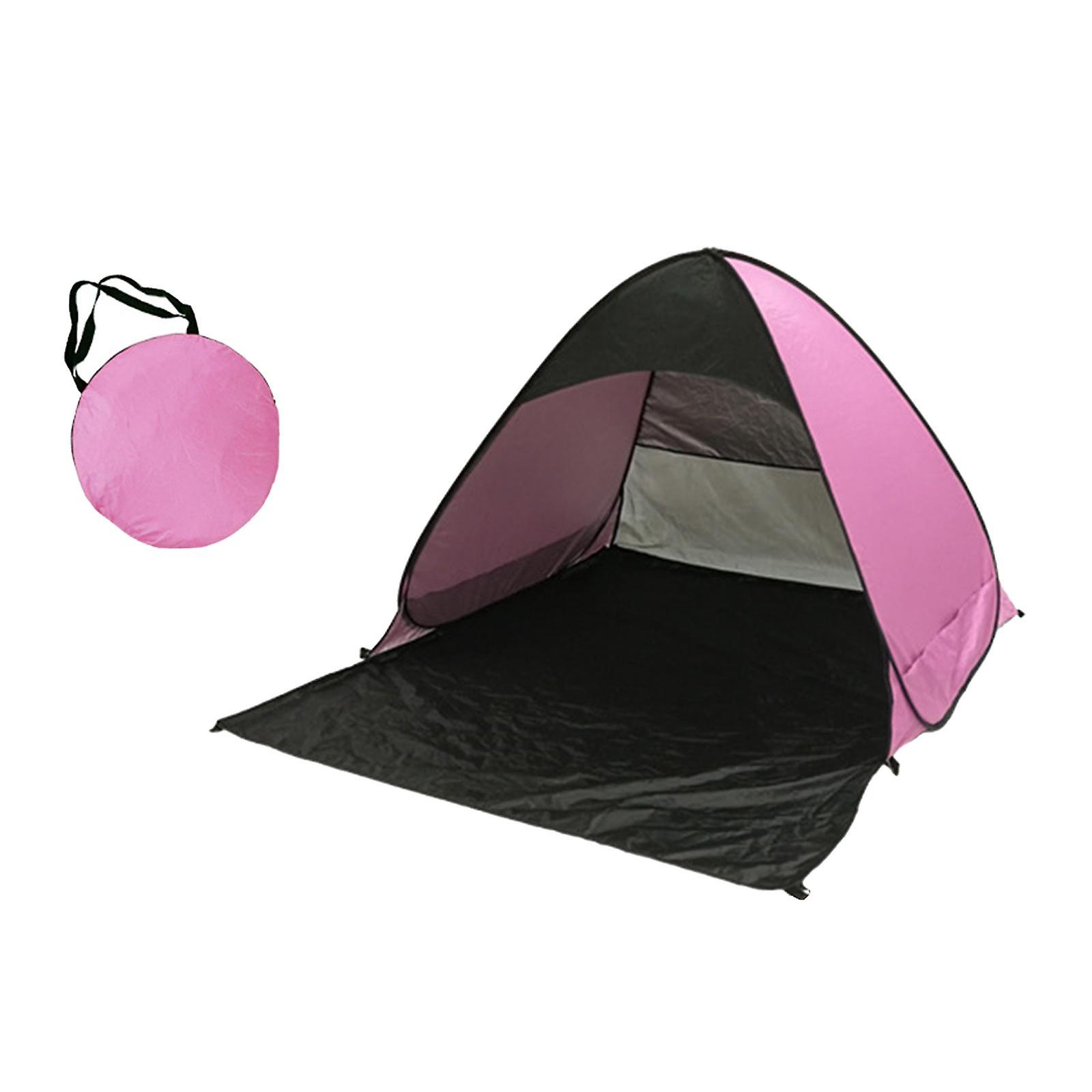 Pop Up Tent Portable Tent Sun Protection Beach Tent For Fishing Picnic Beach Pink Black