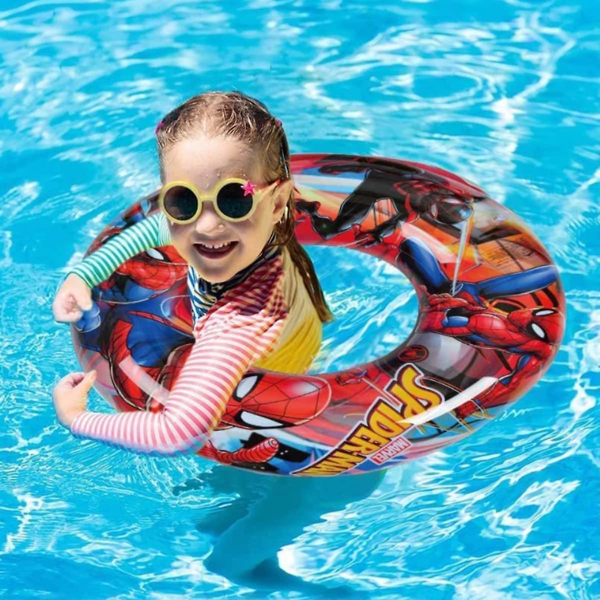 Spiderman Swim Ring ， Wopin- Spiderman Pool Inflatable Water Ring， Baby Inflatable Creative Swimming Ring， Pvc Lifebuoy70cm