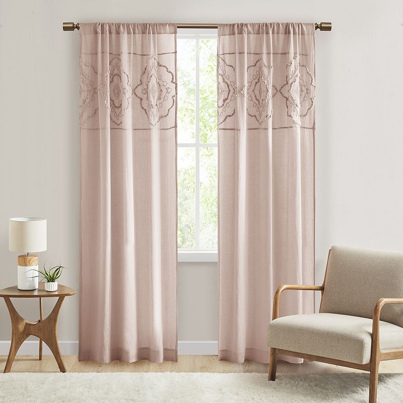 Madison Park 2-pack Luna Cotton Light Filtering Rod Pocket Window Curtains