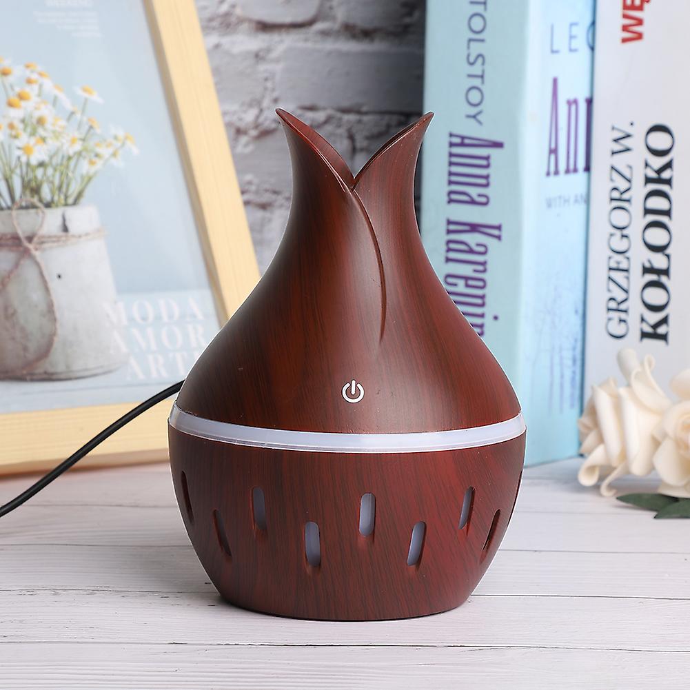 Usb Portable Aroma Diffuser Air Mist Maker Desktop Colorful Light Humidifier 300mlwood Grain