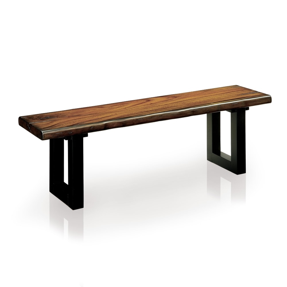 Divo Rustic Oak Solid Wood U shaped Dining Bench by Furniture of America