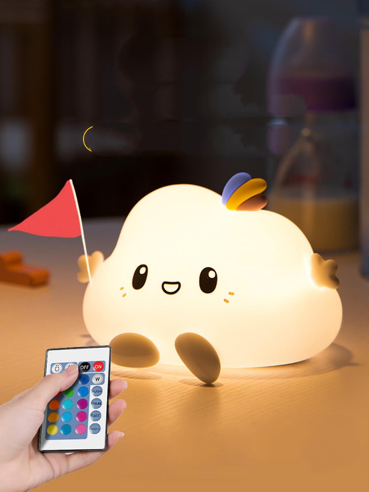 With Timing Silicone Lamp Children's Bedroom Bedside Colorful Children Pat Silicone Lamp Bedside Remote Charging Nursing Eye Care Sleep Light