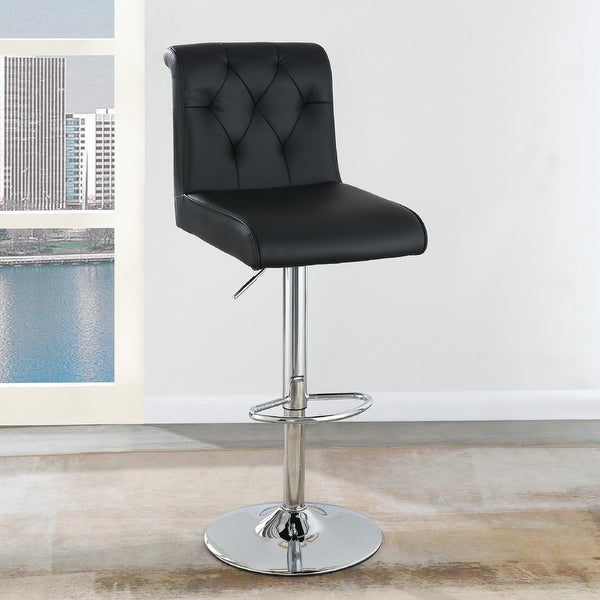 Set of 2 Faux Leather Adjustable Barstool