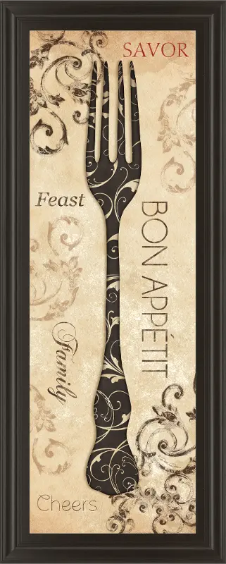 Bon Appetite Fork Framed Wall Art