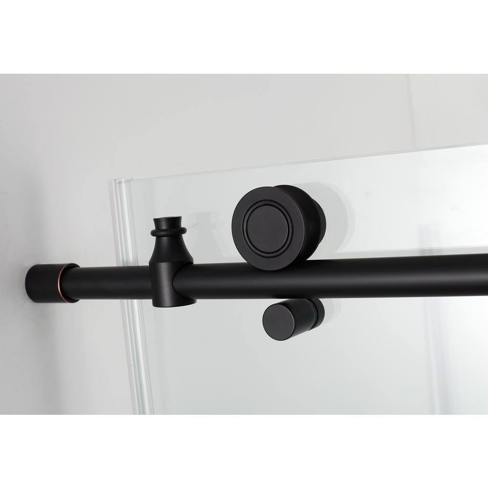 Aston Kamaya 56 - 60 in. x 60 in. Completely Frameless Sliding Tub Door in Matte Black Right Opening TDR984WFEZ-MB-60-10-R