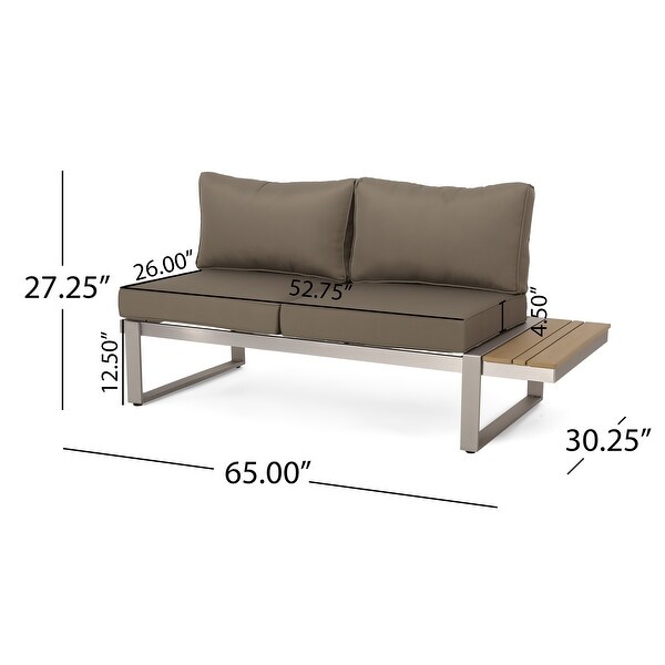 Sterling Aluminum 4piece Sofa Set with Cushions by Christopher Knight Home