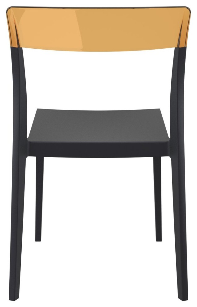 Flash Dining Chair  Black Transparent Amber  Set of 2   Contemporary   Outdoor Dining Chairs   by Compamia  Houzz