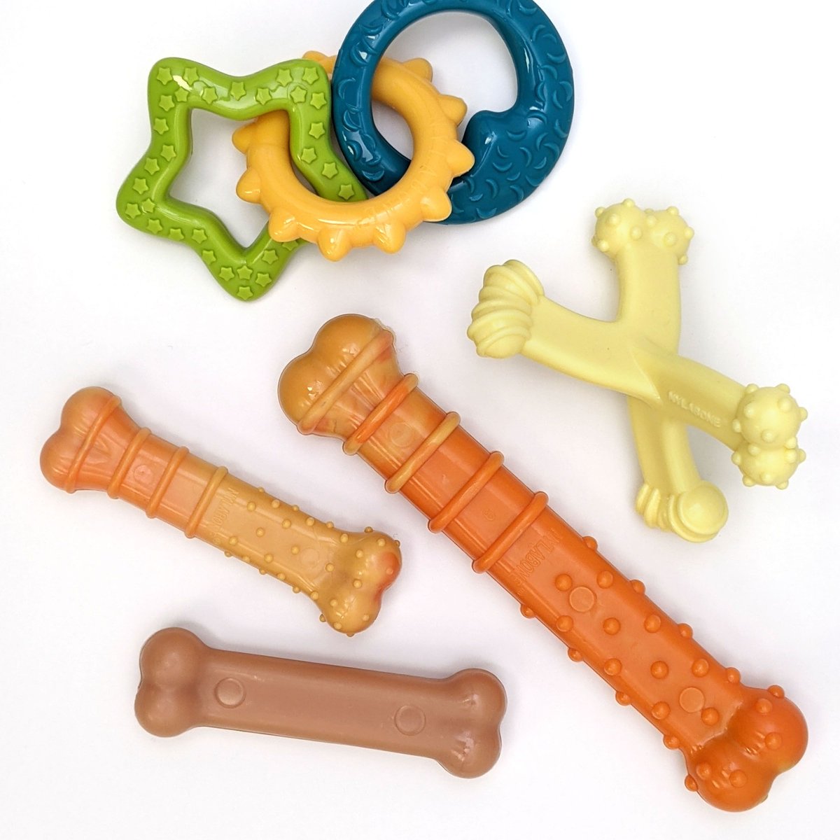 Nylabone Puppy Power Teething Rings Chew Toy， Small