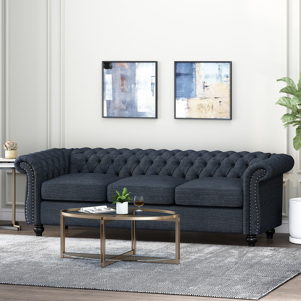 Parksley Tufted Chesterfield 3 seat Sofa by Christopher Knight Home