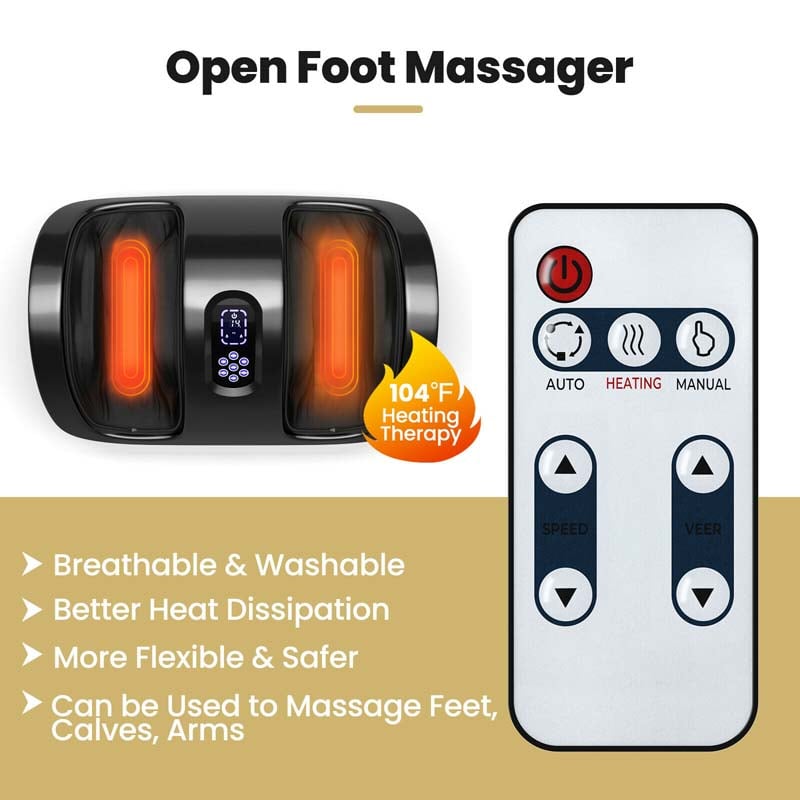 Shiatsu Foot Massager with Heat & Remote, Kneading & Rolling Feet/Leg/Calf/Arm/Ankle Electric Massage Machince