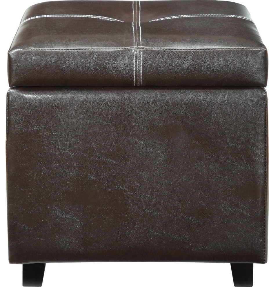 Luisa Upholstered Vinyl Ottoman   Contemporary   Footstools And Ottomans   by HedgeApple  Houzz