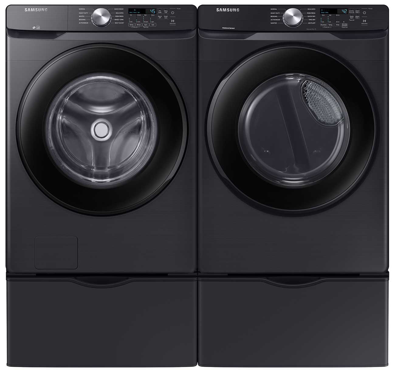  7.5 Cu. Ft. Fingerprint Resistant Black Stainless Steel Gas Dryer With Sensor Dry