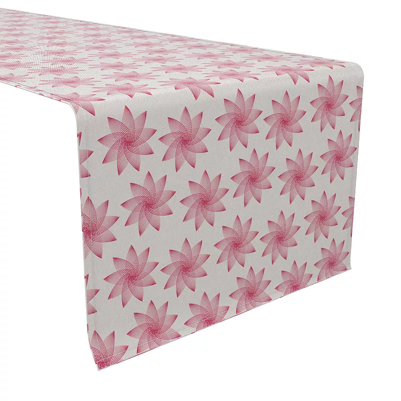 Table Runner， 100% Cotton， 16x108， Modern Pink Design Pattern