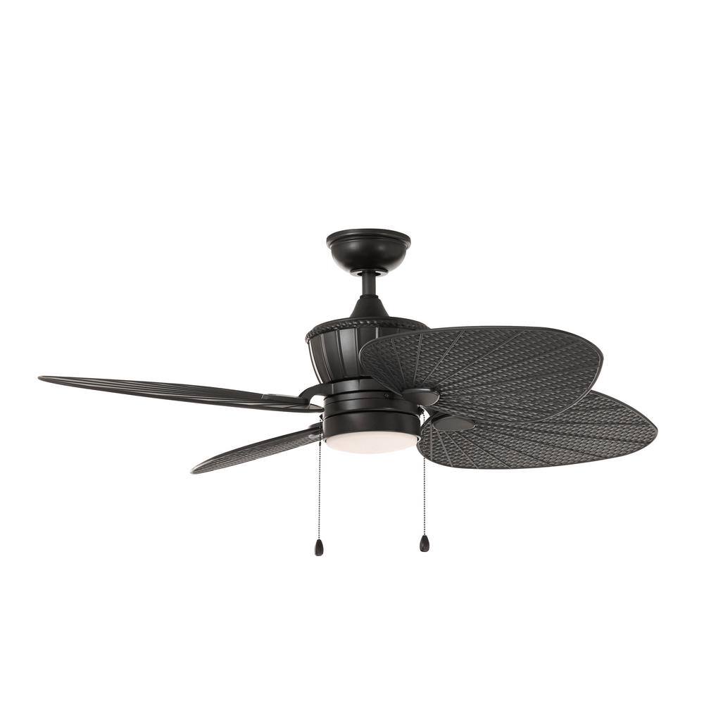 Home Decorators Collection Pompeo 52 in. Integrated LED IndoorOutdoor Natural Iron Ceiling Fan with Light Kit YG618-NI