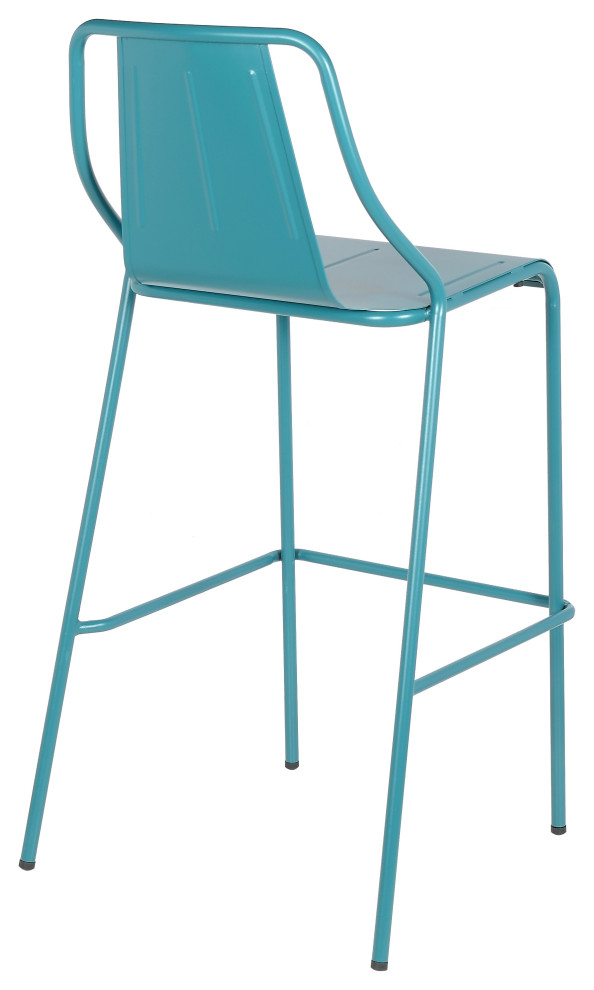 Corrissa Patio Bar Stool in Frosted Teal (Set of 4)   Contemporary   Outdoor Bar Stools And Counter Stools   by Taiga Furnishings  Houzz