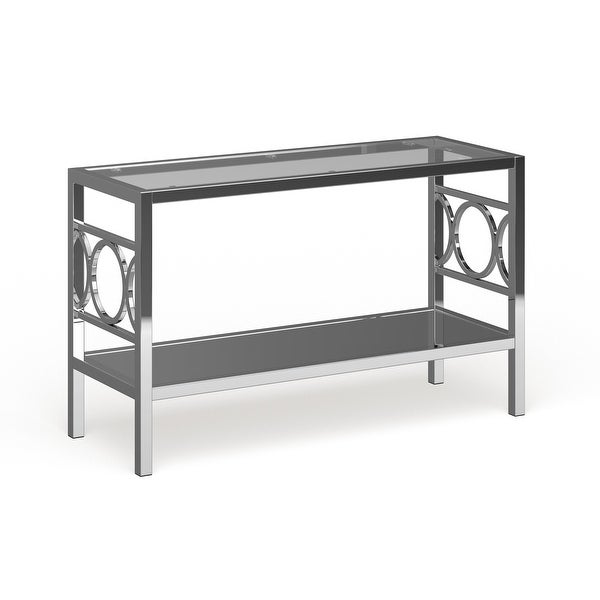 Silver Orchid Valkyrien Contemporary 47-inch Glass Top 1-shelf Sofa Table