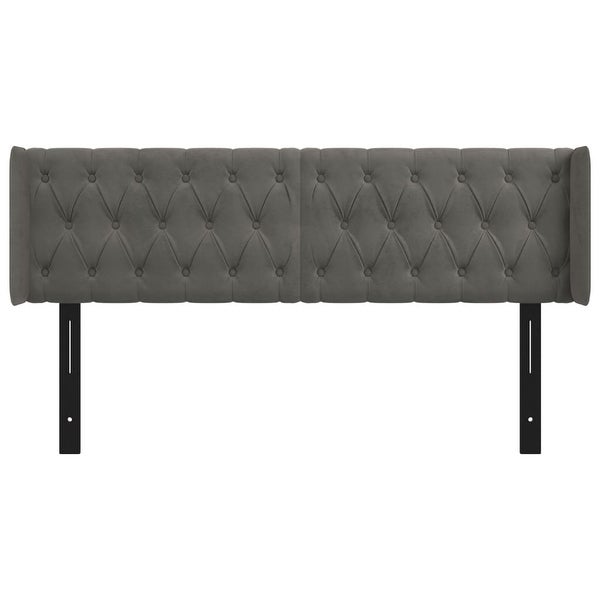 vidaXL Headboard with Ears Light/Dark Gray Velvet - - 37455501