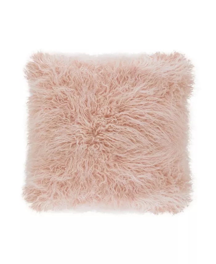 Saro Lifestyle Mongolian Faux Fur Decorative Pillow， 18