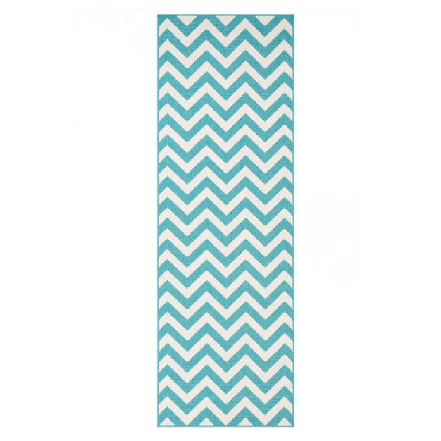 Classic Chevron Zig zag Coastal Indoor Outdoor Runner Or Area Rug By Blue Nile Mills