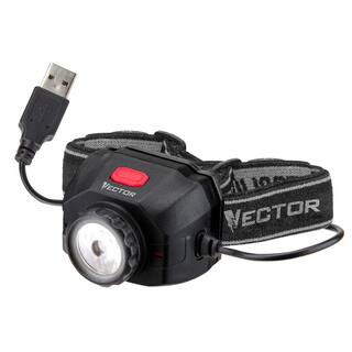 VECTOR 600 Lumen LED Headlamp Flashlight Rechargeable 5 Functions Zoom Focus USB Charging Cord HL500V