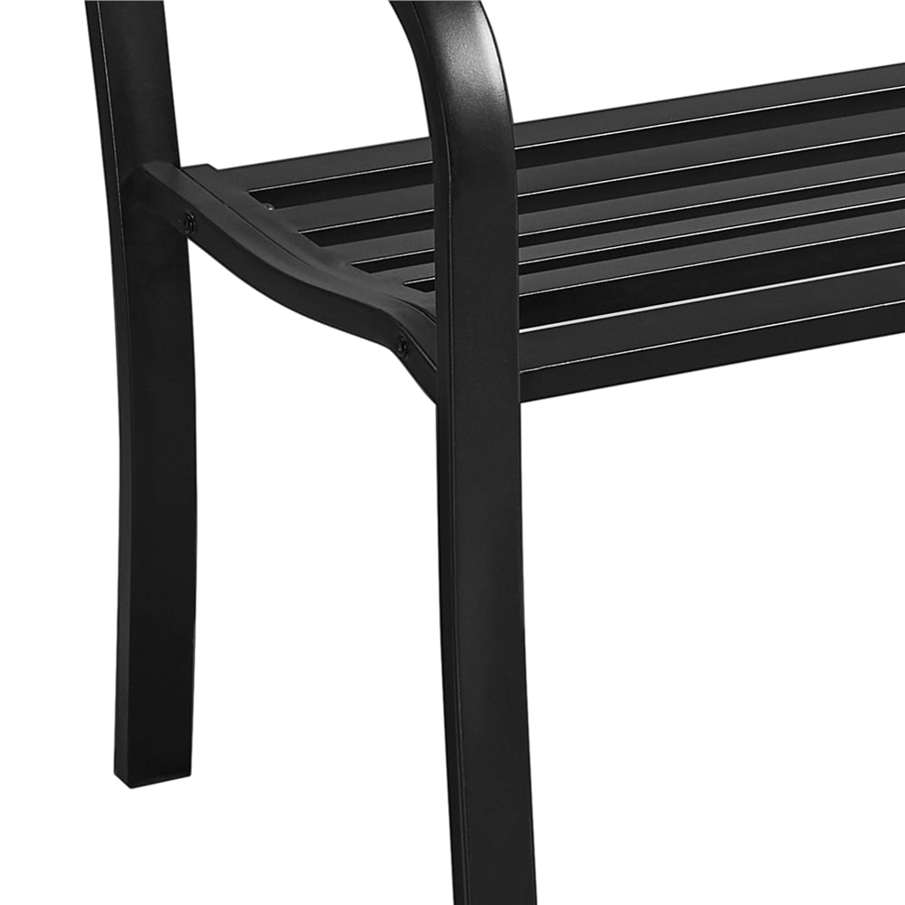 Yaheetech Outdoor Metal Garden Bench, Black