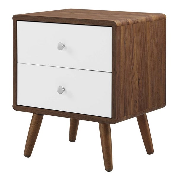 Arbor Mid-century Modern Two-tone Wooden 2-Drawer Nightstand - - 37172008