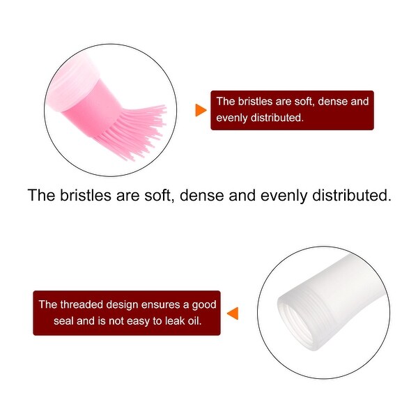 2pcs Silicone Oil Bottle Brush for Grill Barbecue Cooking Baking， Pink