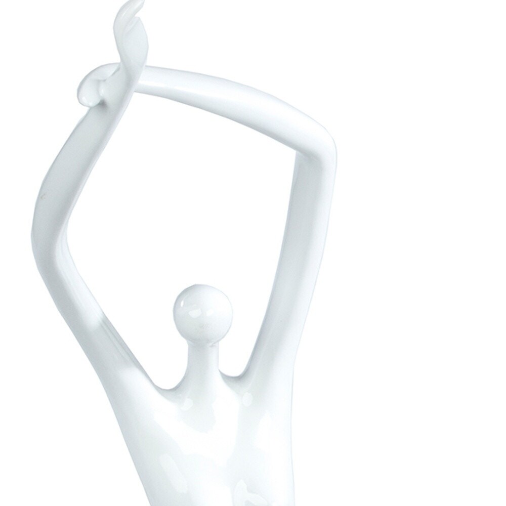 White Women Stretching Sculpture   12.5\