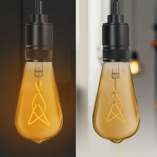 Feit Electric 60-Watt Equivalent ST19 Dimmable Knot Thin Filament Amber Glass E26 Vintage Edison LED Light Bulb Warm White 2100K ST1960S3821FILHDRP