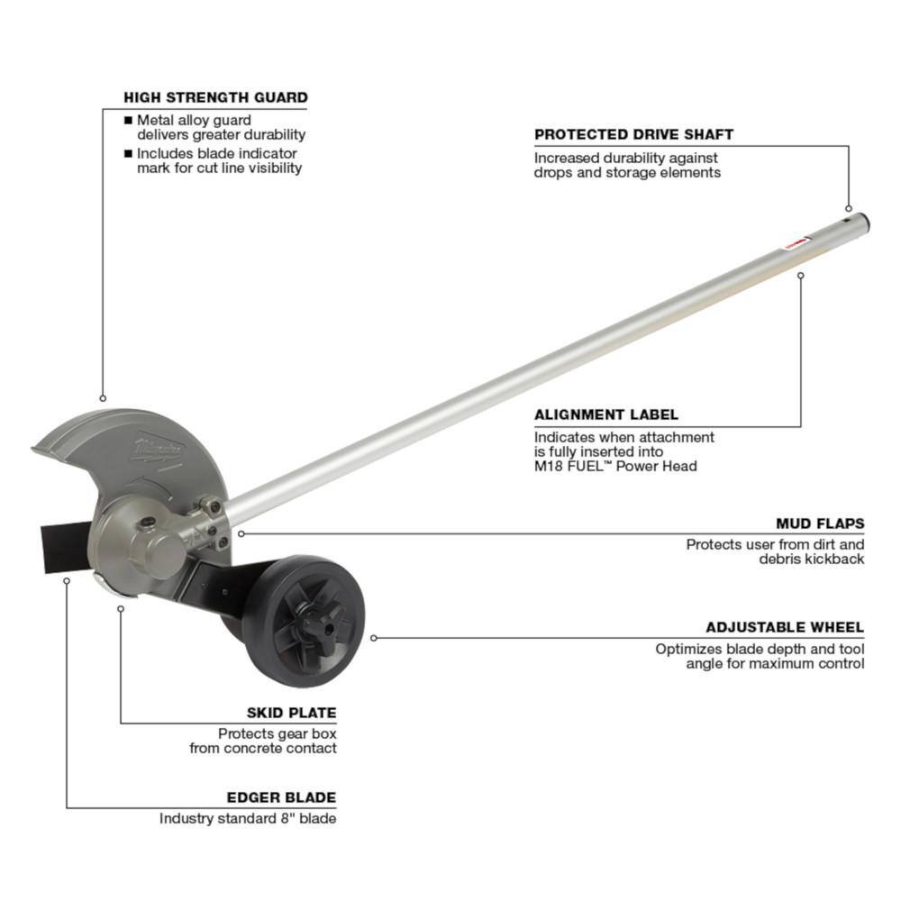 MW M18 FUEL 18V Lithium-Ion Brushless Cordless QUIK-LOK String Grass Trimmer wBristle Brush Pole Saw Edger Attachments 2825-20ST-49-16-2741-49-16-2720-49-16-