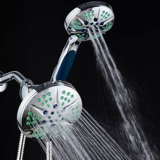 Hotel Spa Antimicrobial 48-Spray 6 in. High Pressure 3-Way Dual Rain Shower Head  Handheld Shower Head Combo in Chrome 6745