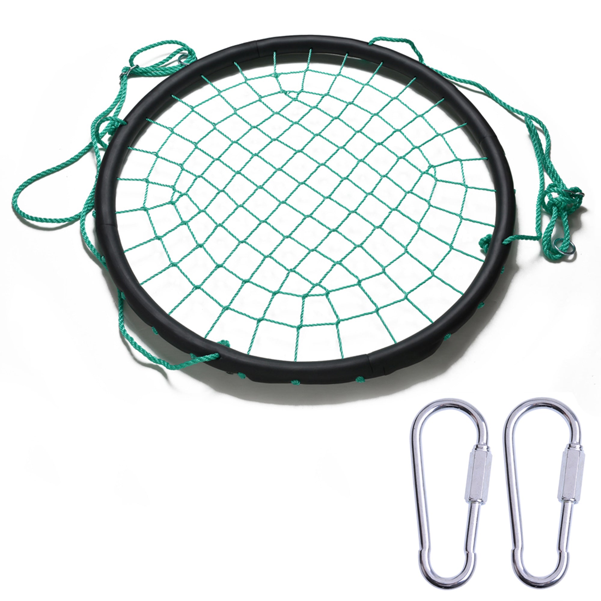 IMAGE Web Swing Playground Platform Net Swing Nylon Rope Detachable 1M/40inch Diameter with Hooks for Children