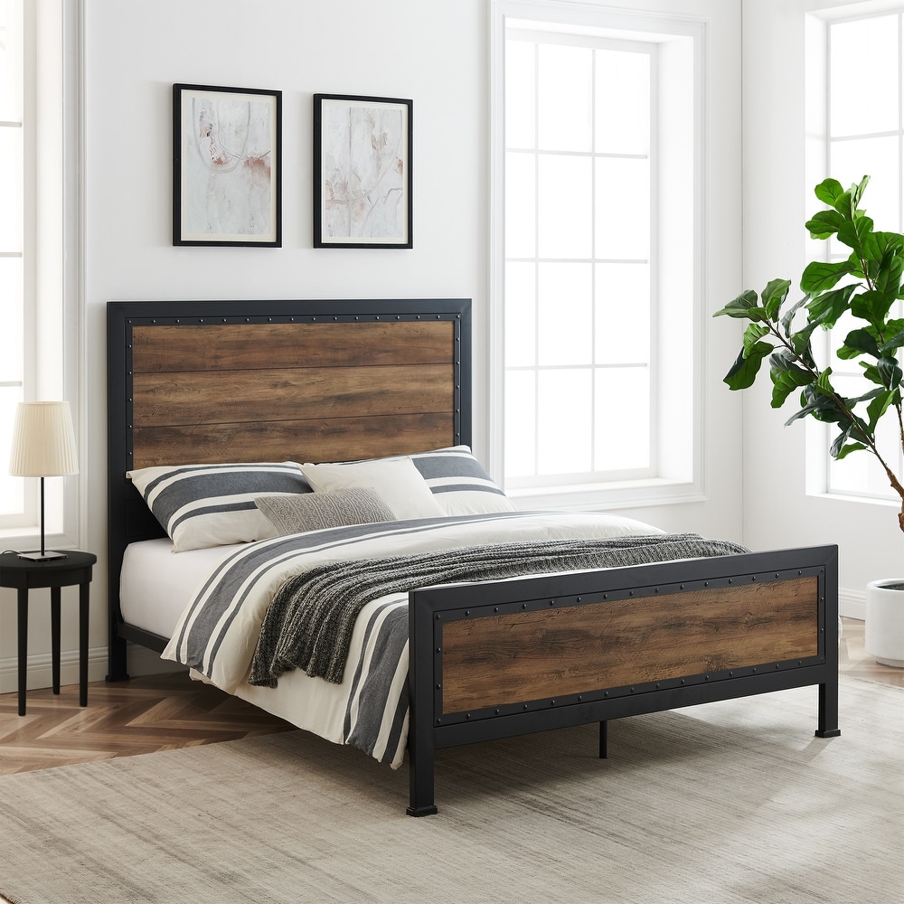 Middlebrook Santos Rustic Metal Queen Panel Bed