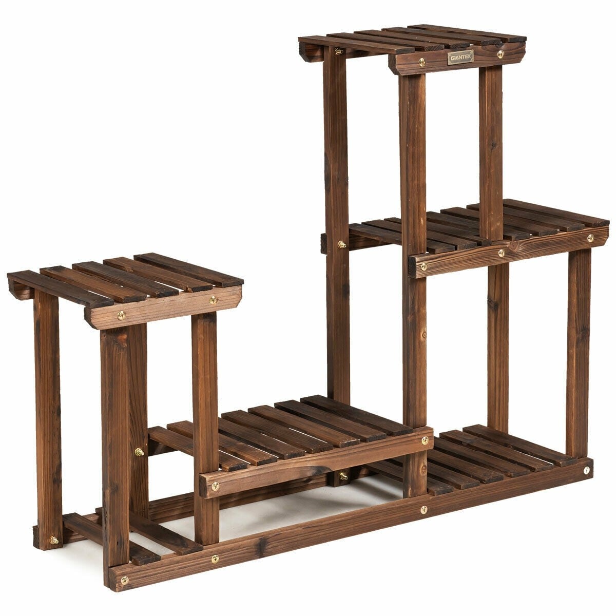 4 Tier Wood Plant Stand Multiple Flower Pot Holder Display Rack