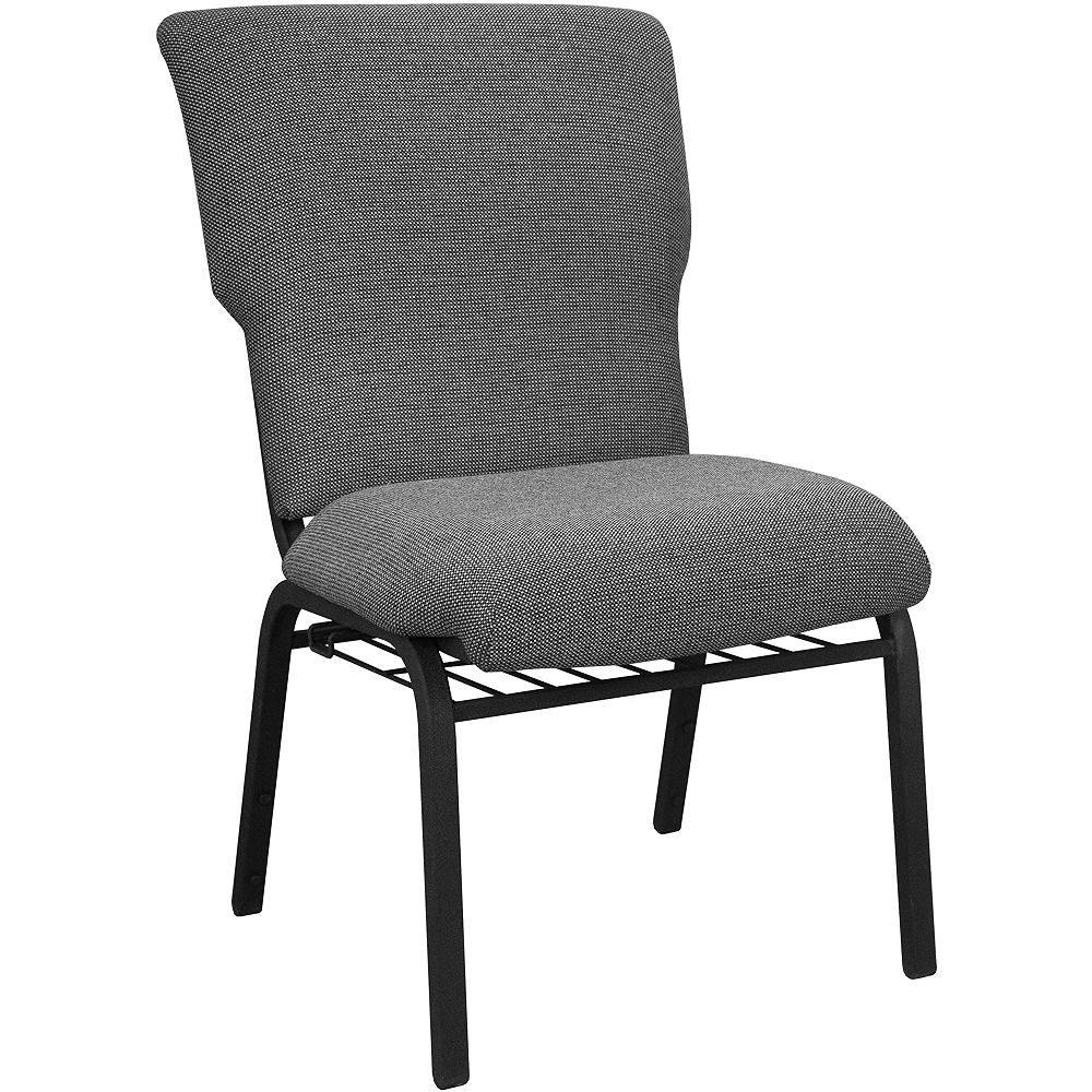 Emma and Oliver Black Marble Discount Church Chair - 21 in. Wide