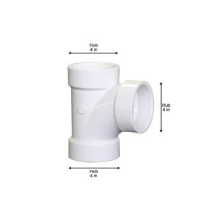 NIBCO 4 in. PVC DWV All Hub Sanitary Tee Fitting C4811HD4