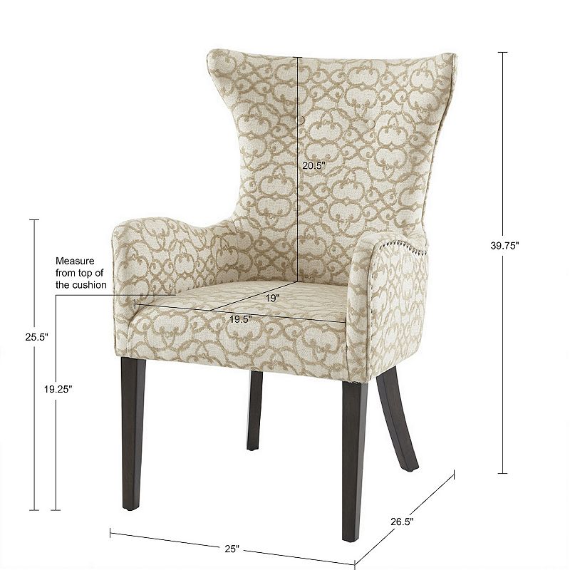 Madison Park Jenn Arm Dining Chair 2-Piece Set