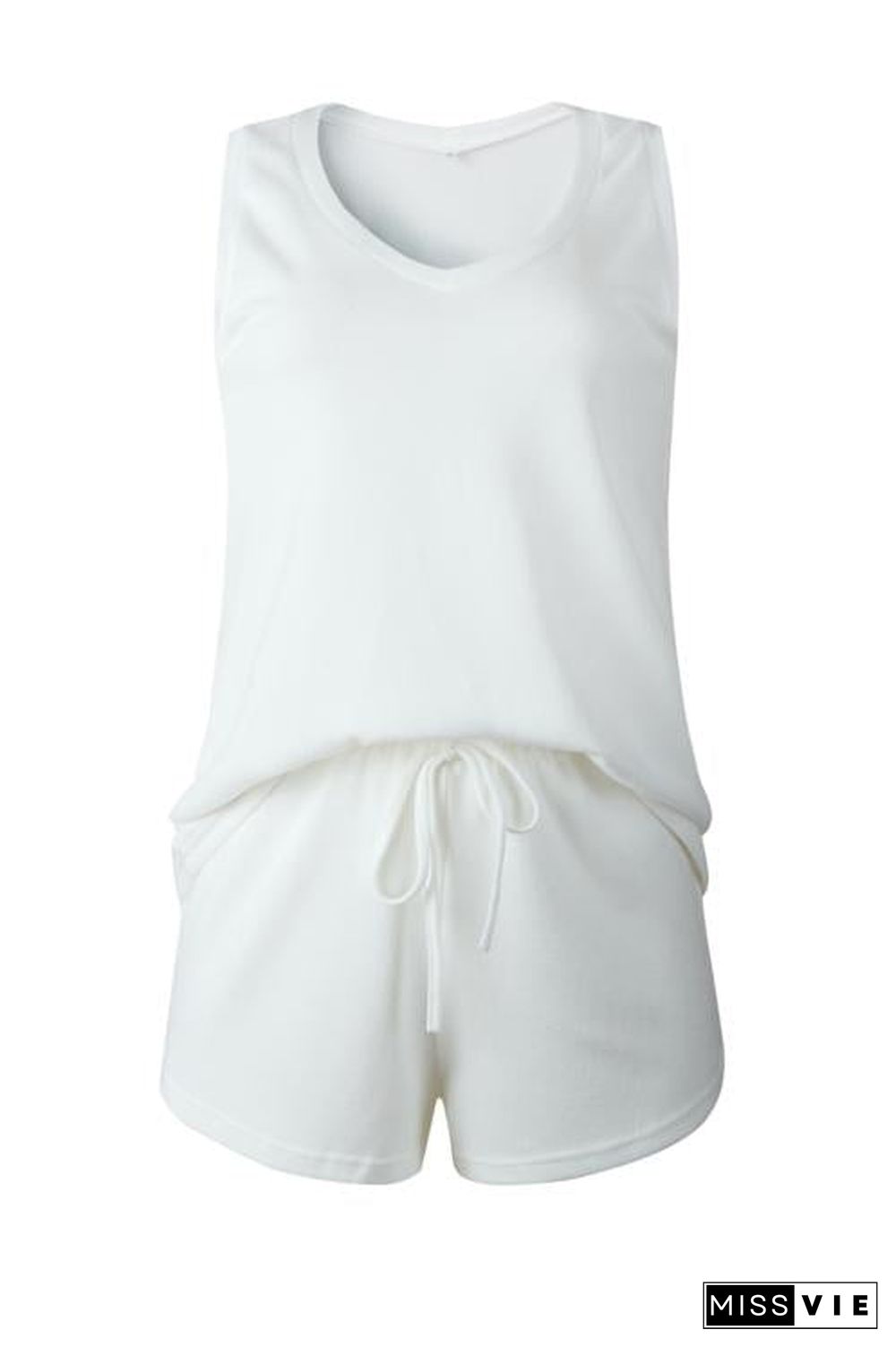 V Neck Sleeveless Tank Shorts Set