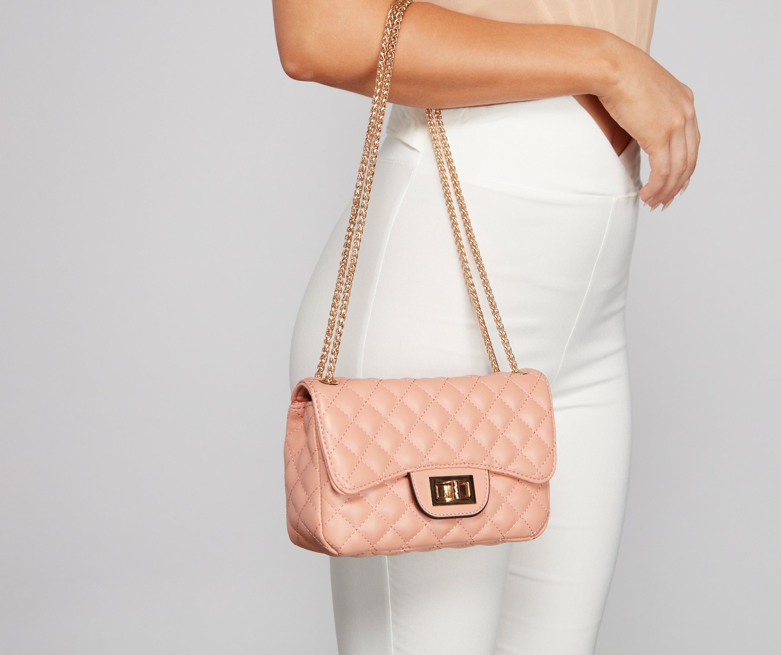 Trendy Turnlock Quilted Diamond Crossbody