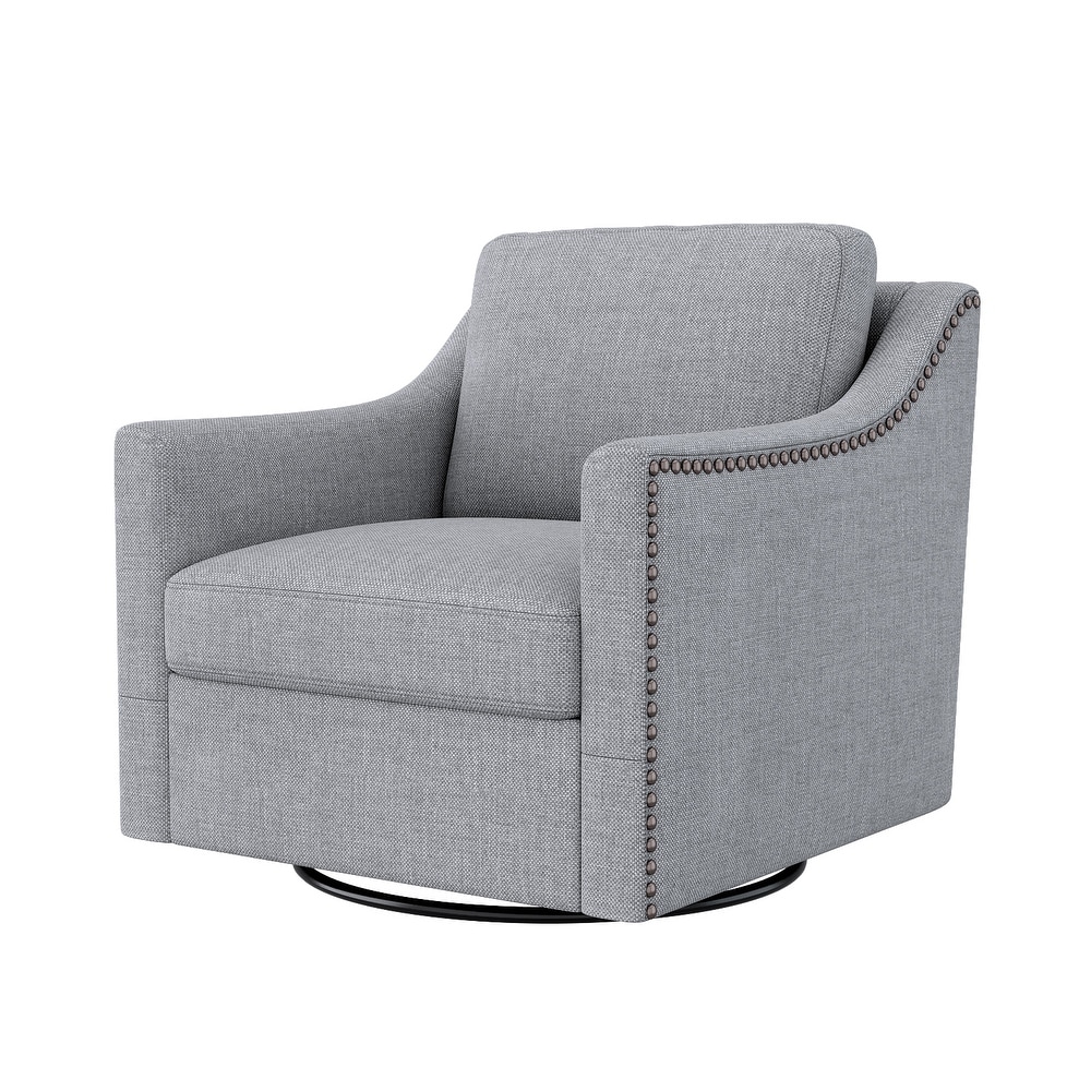 360° Swivel Accent Armchair Linen Blend Modern Soft Velvet Living Room Chair Chair