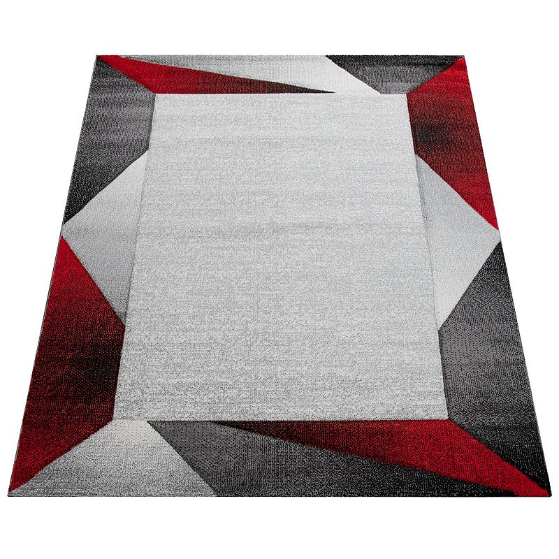 Designer Rug Modern Geometric Pattern With Contour Cut