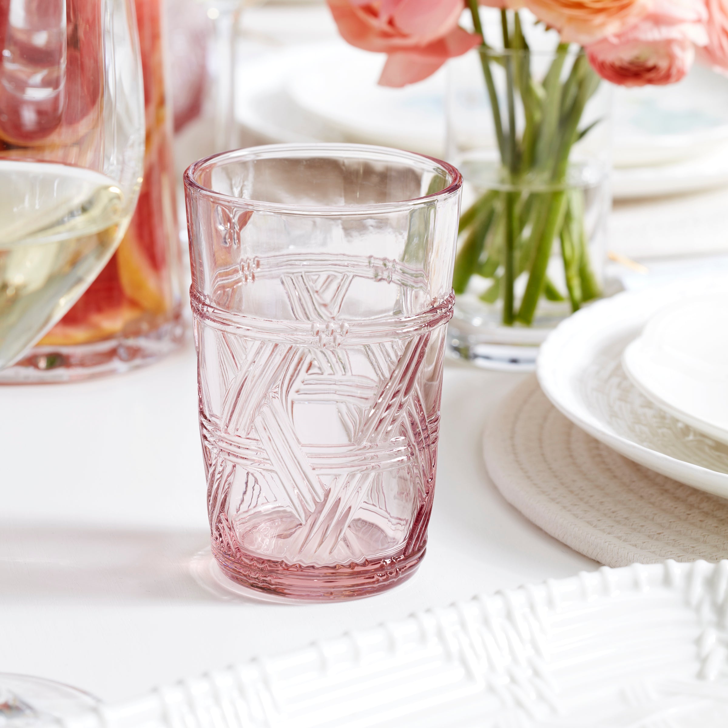 Butterfly Meadow Pink Tall Glasses, Set of 4