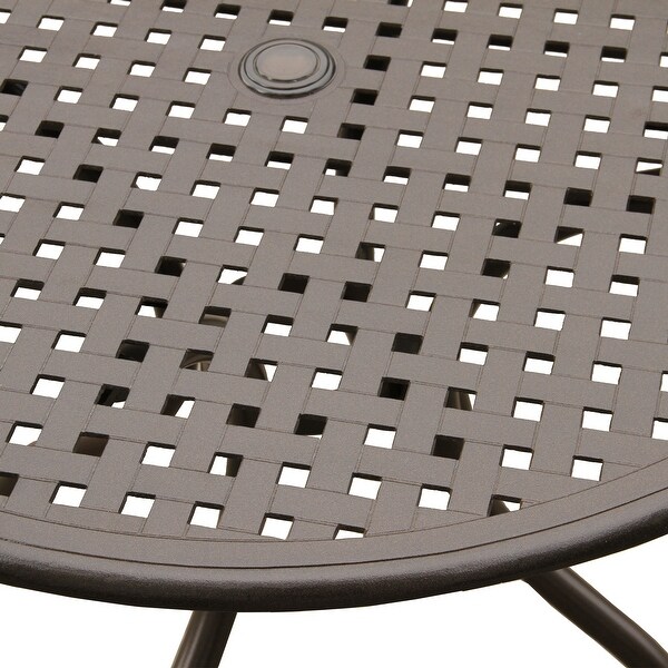 Modern Outdoor Mesh Aluminum 42in Round Patio Dining Table