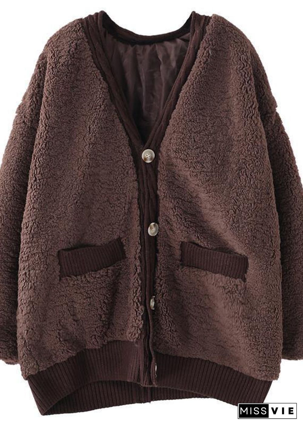 Warm chocolate women parkas plus size winter winter coats v neck jacket