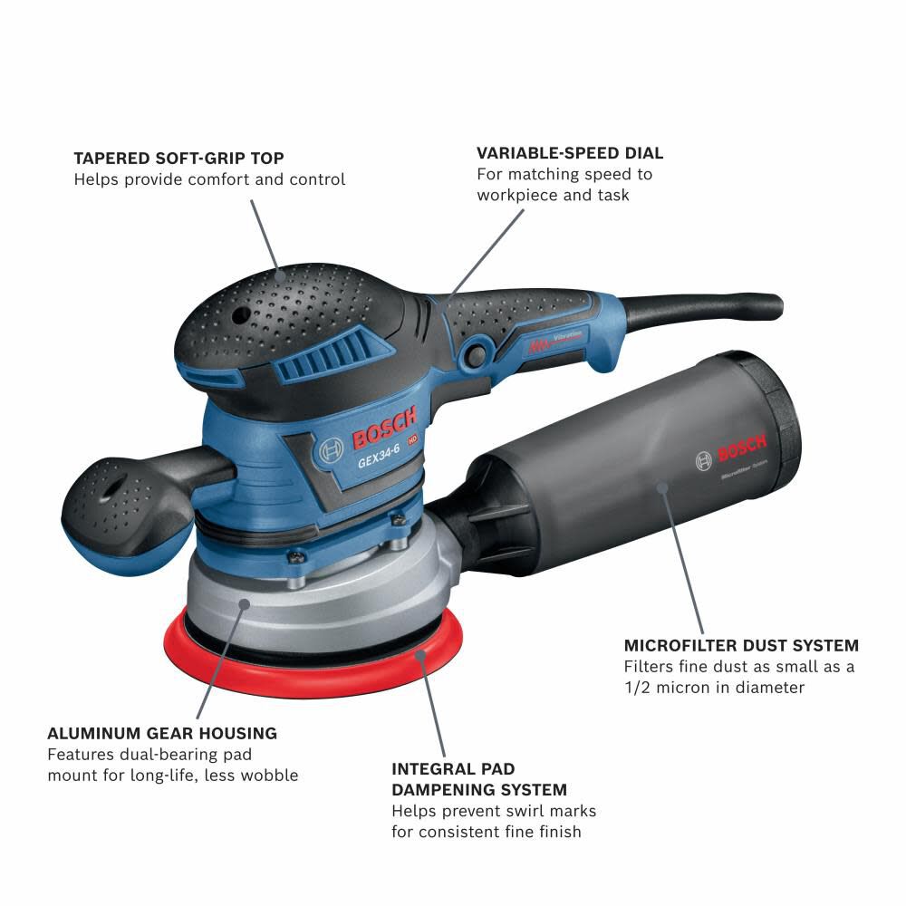 Bosch Sander/Polisher Multi Hole Random Orbit 6