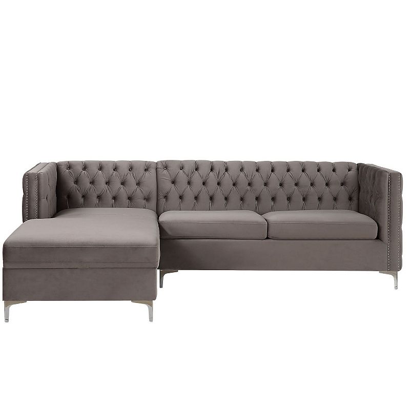 F.c Design Modern Design L-shape Sectional Sofa Velvet