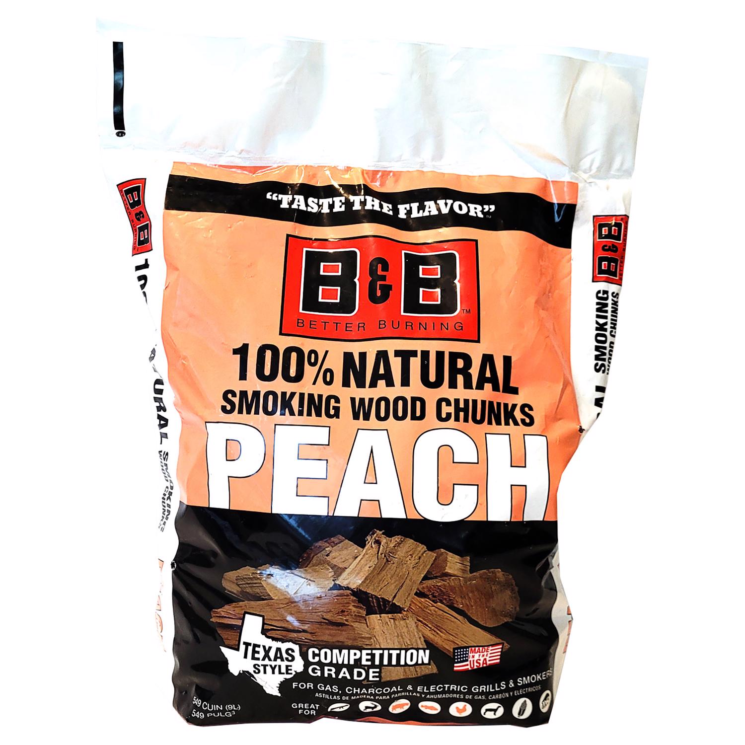 BandB Charcoal All Natural Peach Wood Smoking Chunks 549 cu in