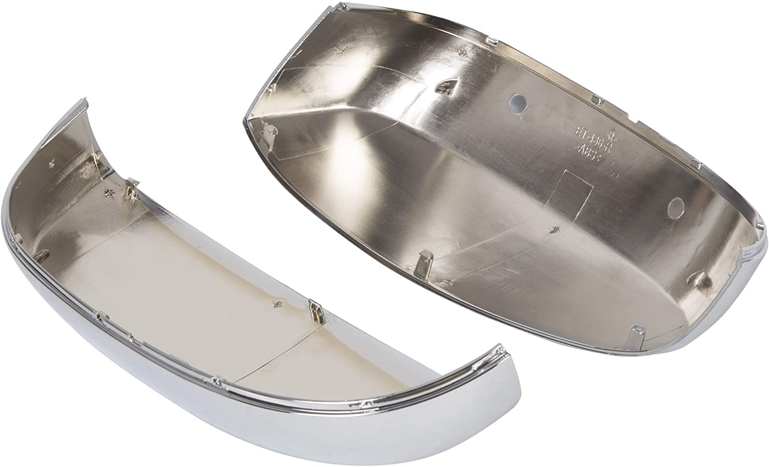 Kojem Pair Chrome Side View Upper Mirror Top Half Caps 2007-2014 Chevy Silverado GMC Sierra Avalanche Tahoe Suburban Left and Right