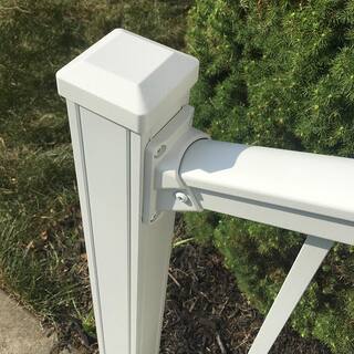 Weatherables Stanford Textured White Aluminum Stair Railing Bracket Kit (4-Piece) AWAL-STAIRKIT-BRD